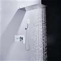 BathSelect Solid Brass Wall Mount Rainfall Shower Head And Shower Mixer With Handheld Shower In Chrome Finish