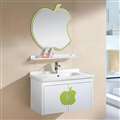 Miami Wall Mount Bathroom Vanity With Ceramic Sink And Apple Design Mirror