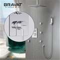 Bravat Thermostatic Shower Set With Rainfall Shower Head And 6 Pieces SPA massage Jets With 3 Way Mixer Faucet