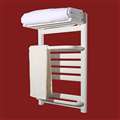 BathSelect Stainless Steel Pure White Electric Heating Wall Mount Towel Warmer With White Towel