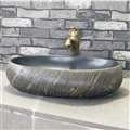 Hospitality BathSelect Greenville Round Shaped Deck Mount Ceramic Bathroom Vessel Sink In Black Finish