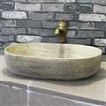 BathSelect Greenville Deck Mount Ceramic Bathroom Vessel Sink In Stone Grey Finish