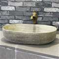 Hospitality BathSelect Greenville Deck Mount Ceramic Bathroom Vessel Sink In Stone Grey Finish