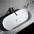 BathSelect Naples Deck Mount Ceramic Vessel Bathroom Sink In Pure White Finish