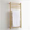 BathSelect Stainless Steel 14 Bar Wall Mount Towel Warmer In Gold Finish