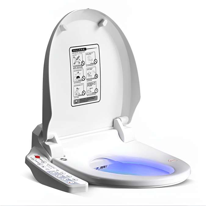 BathSelect Intelligent Toilet Seat In Pure White Finish With Electronic Bidet And Panel Control