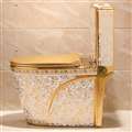 Lavatory in white and gold floral design