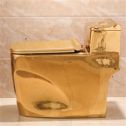 Lavatory in shiny gold