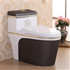 Vermont European Style Floor Mounted Lavatory in Ceramic White and Black Finish