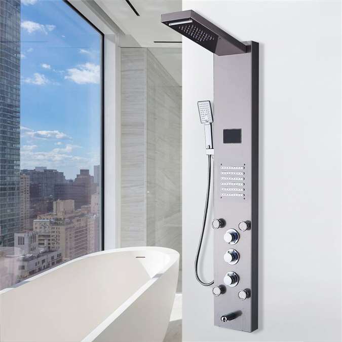 Amazing LED Rain Waterfall Shower Panel with Massage Jet & Shower Head