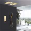 Fontana 20 Inch LED Gold Thermostatic Shower Panel Set