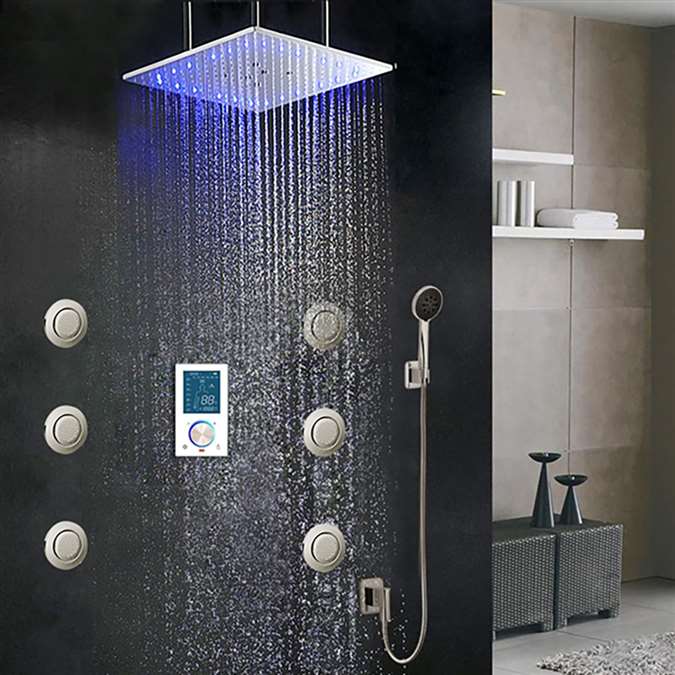 BathSelect 40" Monarc LED Shower Set, Complete with Mixer and Body Jets