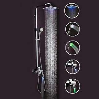 Petra Hotel LED Rainfall Shower Set in Chrome Finish