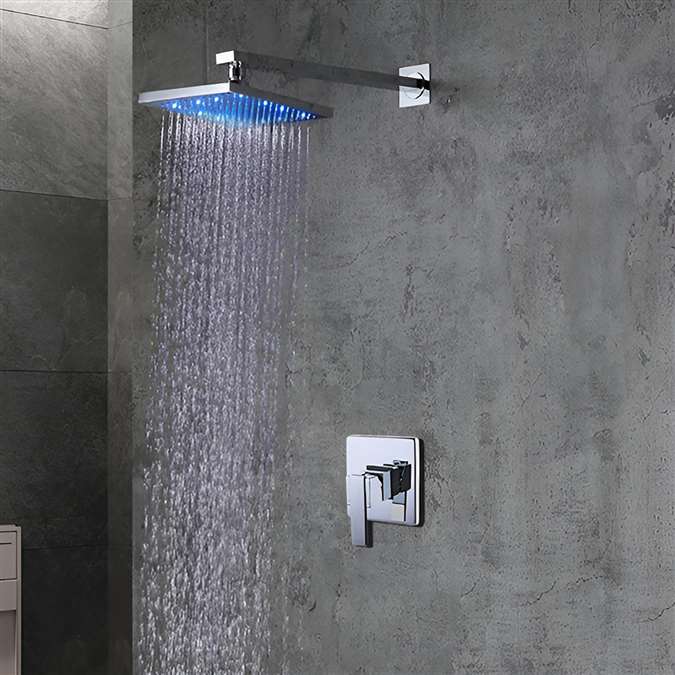 Leonardo LED Light Shower Head with Built in Mixer