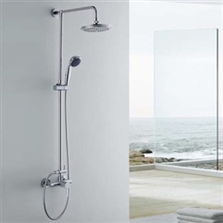 Adela Wall Mount Round Shower Set in Chrome Finish