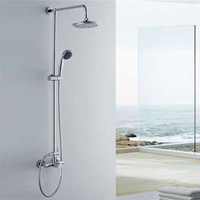 Adela Wall Mount Round Shower Set in Chrome Finish