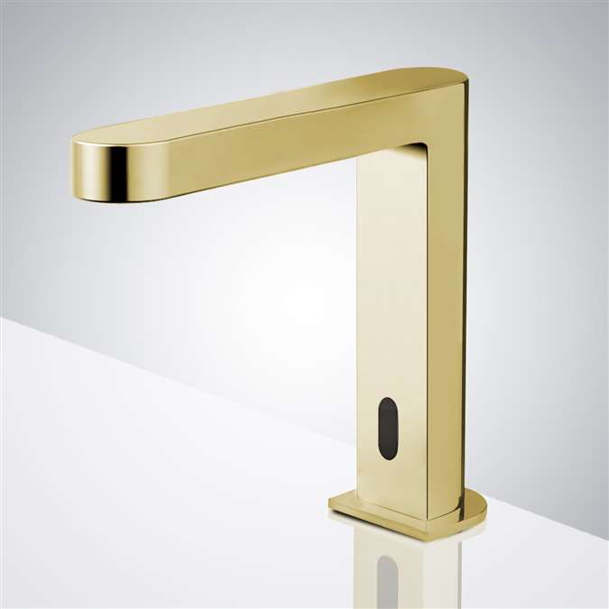 BathSelect Brushed Gold Superb L-Body Automatic Motion Sensor Faucet