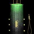 Fontana Gold Finish Square Multi-Color LED Rain Shower Set