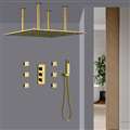 Fontana Gold Finish Square Rain Shower Set