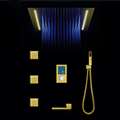 BathSelect Reno Gold Tone Color Changing LED Rain Shower Set