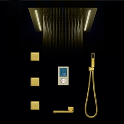 BathSelect Reno Gold Tone Rain Shower Set