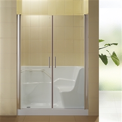 BathSelect Milan Acrylic Glass Door Shower Enclosure Walk-in Tub