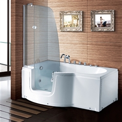 BathSelect Rio High Glass Door Walk-in Tub Set, the walk in bath shower  is a Walk-in tub and shower combo, that offers versatile bathing options, featuring easy access, ergonomic seating, and dual functionality for convenience.