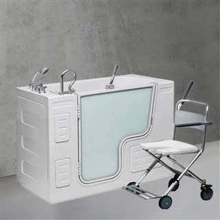 BathSelect Bari Small Corner Walk-in Bathtub With Shower