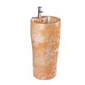 BathSelect Naples Hotel Freestanding Fancy Hand Wash Pedestal Light Brown Marble Design Sink & Faucet