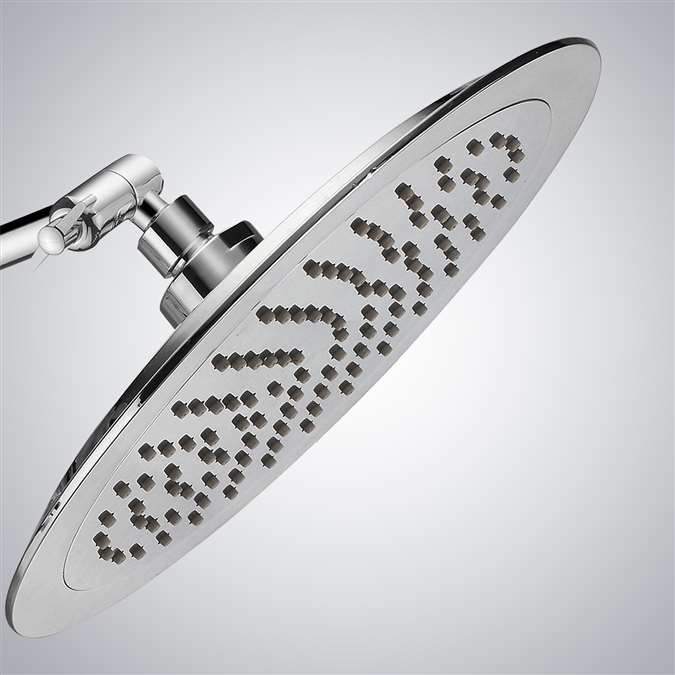 BathSelect Rio Contemporary Style Rotatable Arm Chrome Finish Rain Round Shower Head