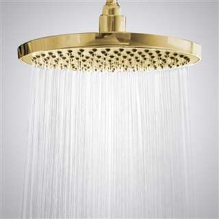 For Luxury Suite Naples Round Stainless Steel Wall Mount Rainfall Shower Head In Brushed Gold Finish