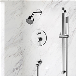 Peru Wall Mount Chrome Shower Set with Digital Valve Mixer