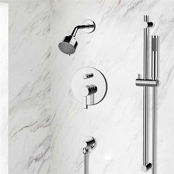 Peru Hotel Wall Mount Chrome Shower Set with Digital Valve Mixer