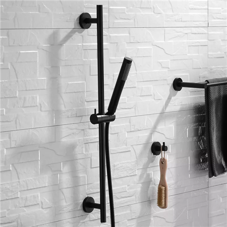 Peru Solid Brass Wall Mount Matte Black Handheld Shower Set