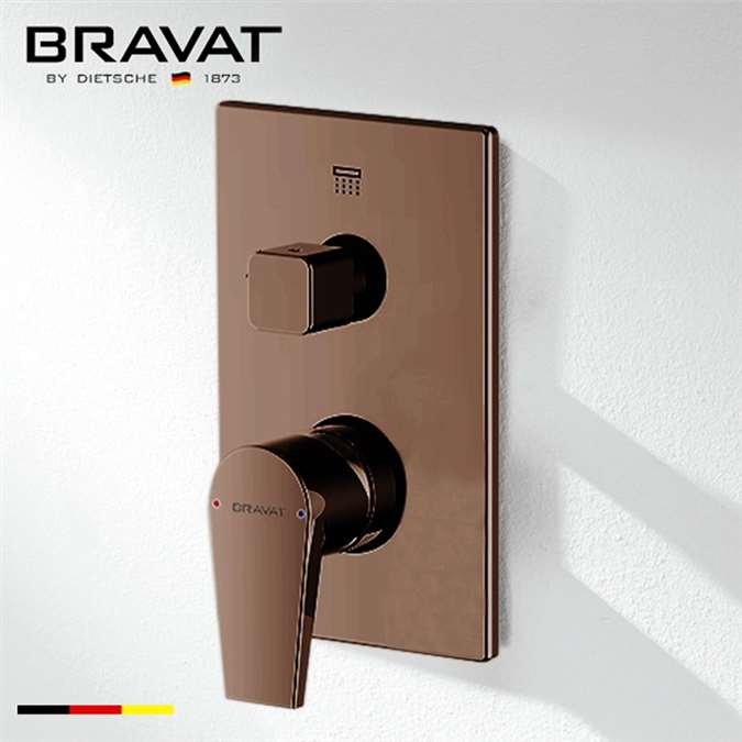 Bravat 2-Way Concealed Wall Mount Shower Valve Mixer In Light Oil Rubbed Bronze Finish