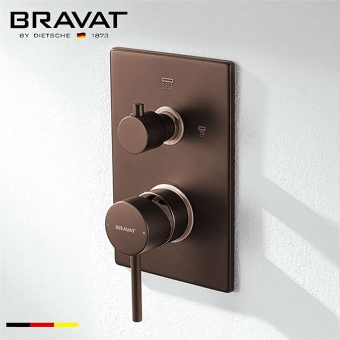 Bravat Solid Brass Light Oil Rubbed Bronze 2-Way Shower Control Mixer Valve