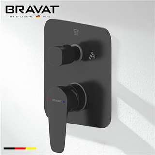 Bravat Square Shower 2-Way Mixer Control Valve In Dark Oil Rubbed Bronze Finish