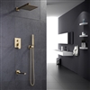 BathSelect Deauville Brushed Gold Bathroom Rainfall Shower Combo Set with Tub Faucet