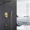 BathSelect Le Havre Brushed Gold Bathroom Rainfall Brushed Gold Concealed Rainfall Shower System with Tub Faucet