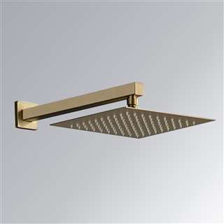 BathSelect Sète Brushed Gold Wall Mounted Single Handle Rainfall Shower Head