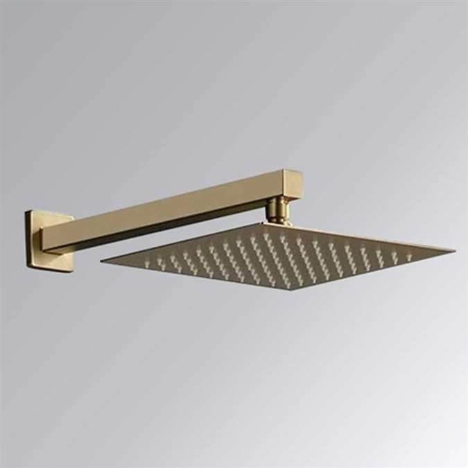 Hospitality BathSelect Sète Brushed Gold Wall Mounted Single Handle Rainfall Shower Head