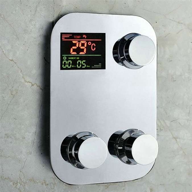 Juno Digital Thermostatic Temperature Sensitive 3 Way Shower Mixer Control Valve Water Powered