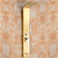 Gold Plated Finish Massage Shower Panel Wall Mounted RainFall