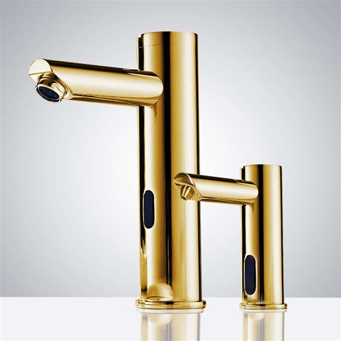 Featuring Hospitality Solo Gold Automatic Commercial Sensor Faucet At 