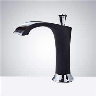 BathSelect Hotel The Rook Chrome Matte Black Commercial Motion Sensor Faucet