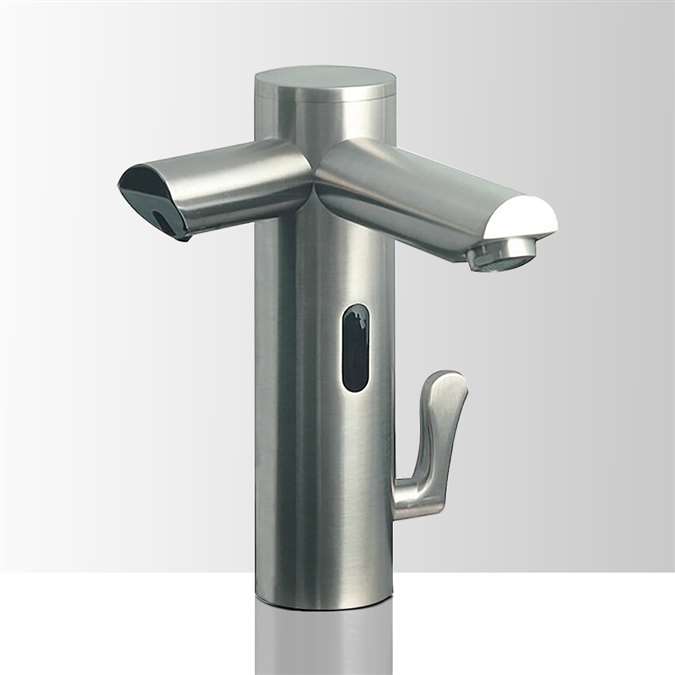 Contemporary touchless bathroom faucets brushed nickel