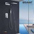 Bravat Shower set with Concealed Wall Mount Shower Head Constant Temperature-Solid Brass