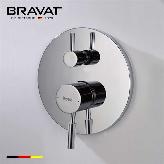 Hotel Bravat Shower set with Concealed Wall Mount Shower Head Constant Temperature-Solid Brass