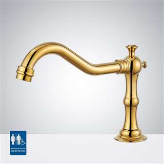 BathSelect Gold Antique Style Commercial Touchless Automatic Sensor Faucet