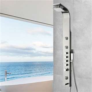 3-Jet Shower Panel System in Brushed Silver